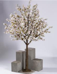 Arbre japonais Cerisier artificiel fleuri - décoration d'intérieur - H.280cm blanc