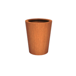 Pot pour fleur bac conique Cado rouill - extrieur jardin - H.80x.60cm Corten