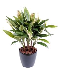 Plante artificielle Dracaena Cordyline touffe - dco d'intrieur - H.85cm vert jaune