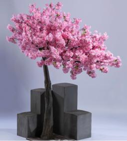 Arbre japonais Cerisier artificiel fleuri - décoration d'intérieur - H.230cm rose
