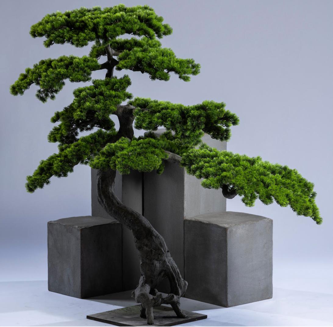 Arbre japonais artificiel Pin nuage anti-UV - intérieur extérieur - H.155cm