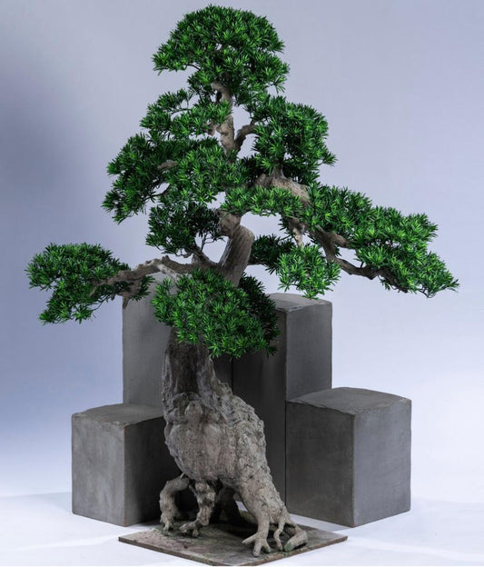 Arbre japonais artificiel Podocarpus nuage anti-UV - intérieur extérieur - H.210cm