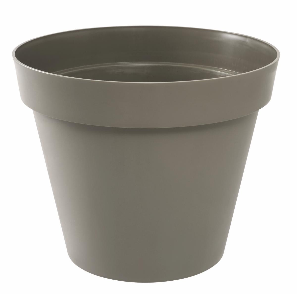 Pot pour fleur Toscane rond intérieur extérieur Ø.100cm Taupe EDA PLASTIQUES