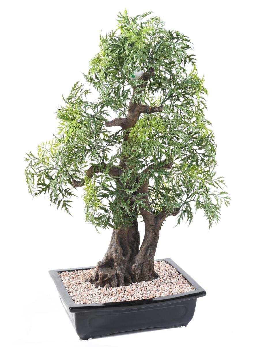 Bonsaï Aralia arbre miniature en coupe - plante synthétique intérieur - H.80cm