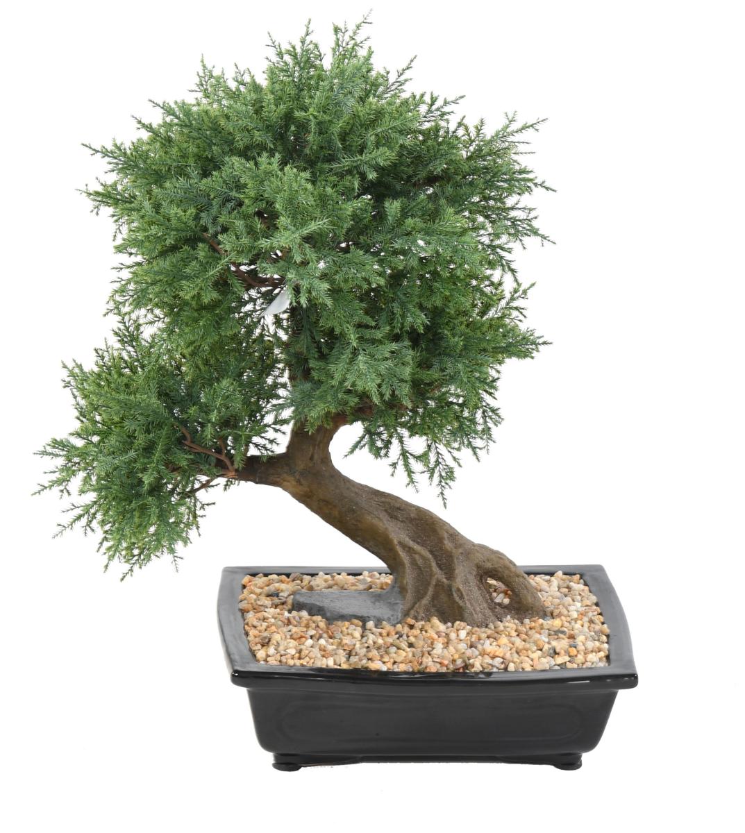 Bonsaï Juniperus artificiel en coupe - plante synthétique intérieur - H.55cm