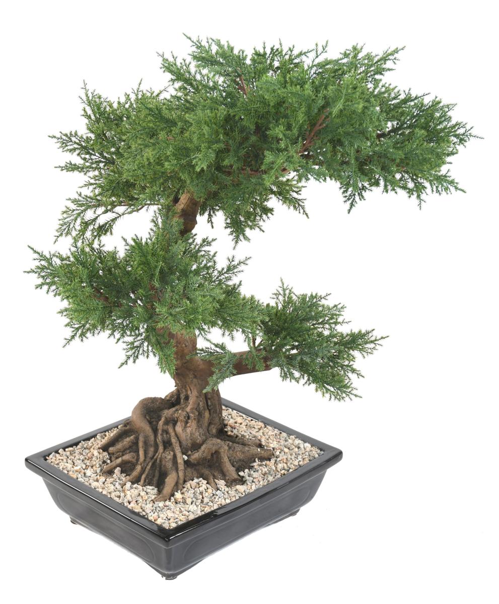 Bonsaï Juniperus artificiel en coupe - plante synthétique intérieur - H.75cm