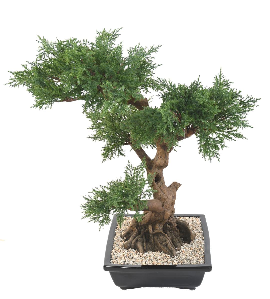 Bonsaï Juniperus artificiel en coupe - plante synthétique intérieur - H.75cm