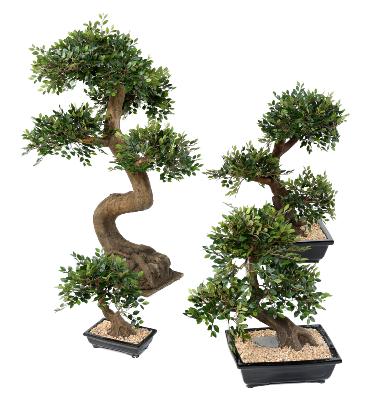 Bonsaï Orme artificiel coupe avec gravier - plante synthétique intérieur - H.52cm