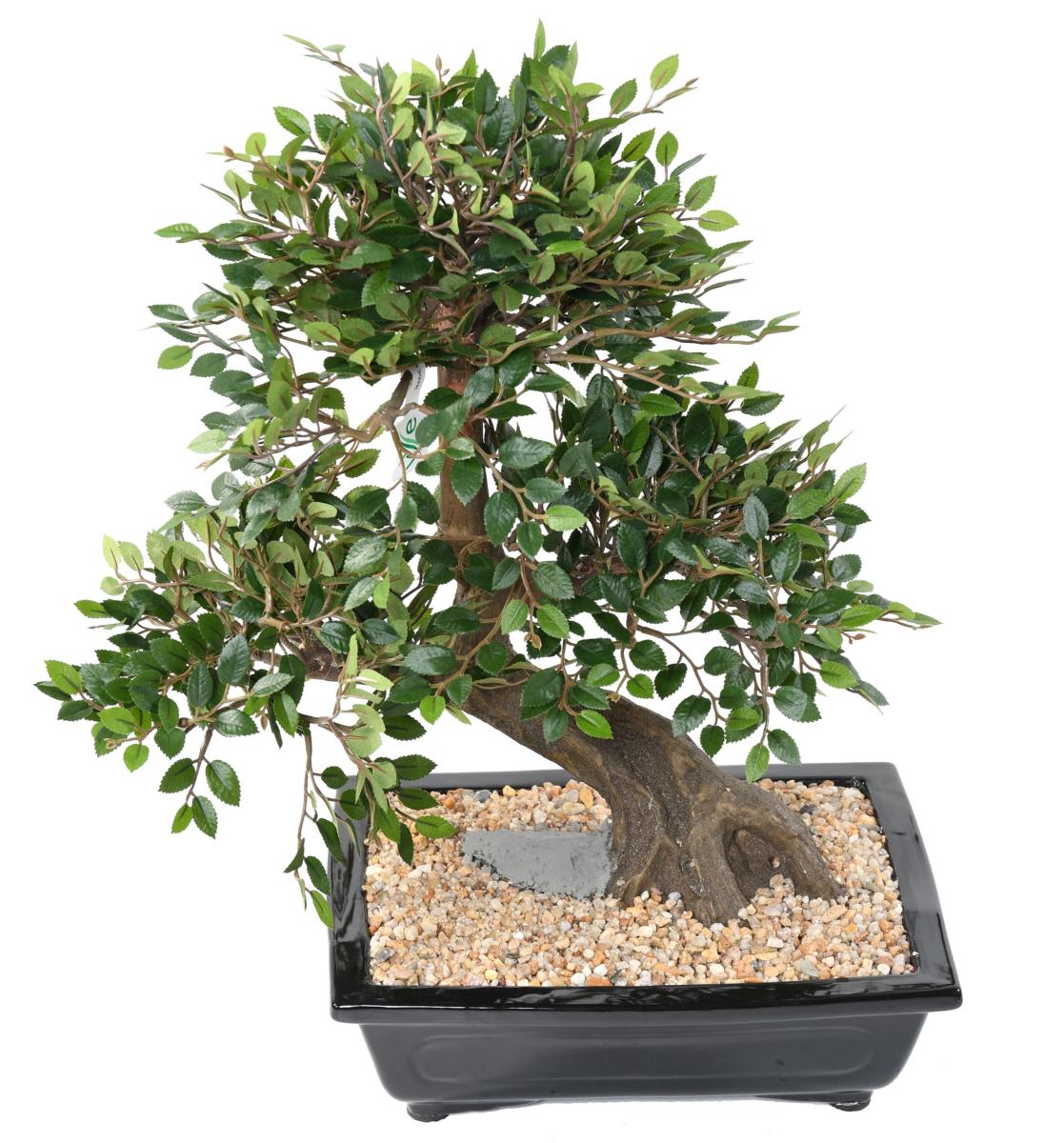 Bonsaï Orme artificiel coupe avec gravier - plante synthétique intérieur - H.52cm