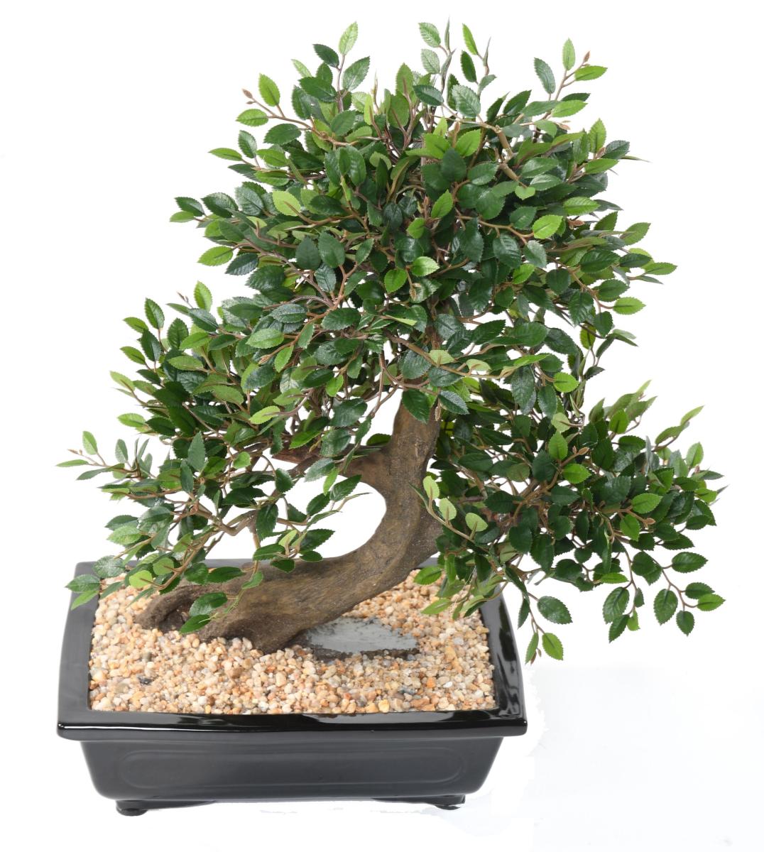 Bonsaï Orme artificiel coupe avec gravier - plante synthétique intérieur - H.52cm