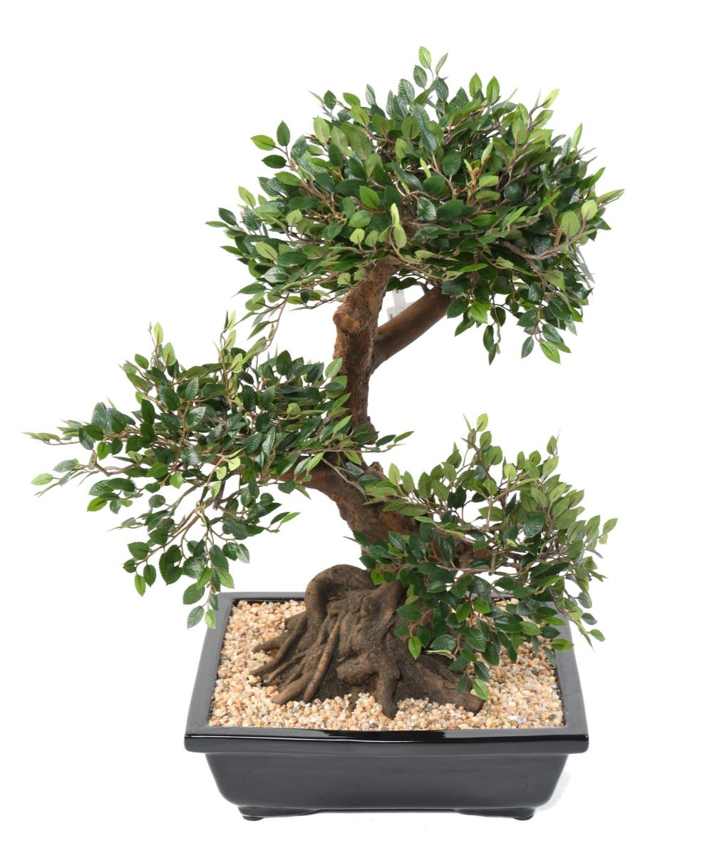 Bonsaï Orme artificiel coupe avec gravier - plante synthétique intérieur - H.70cm