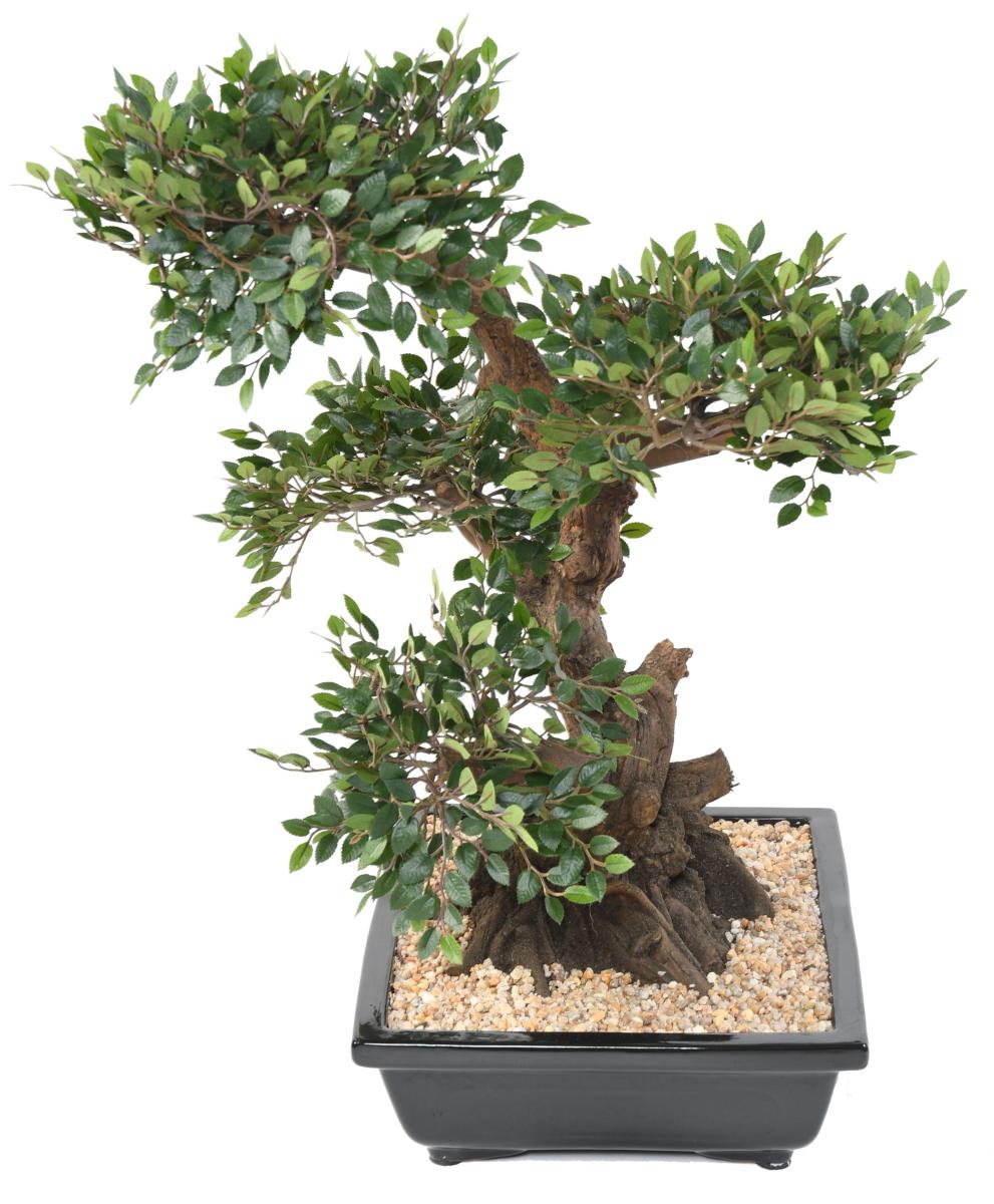 Bonsaï Orme artificiel coupe avec gravier - plante synthétique intérieur - H.70cm