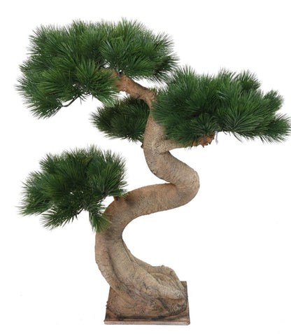 Pin Bonsaï arbre artificiel sur platine - intérieur extérieur - H.92cm