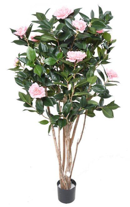 Arbre artificiel Camélia du japon 8 fleurs - intérieur - H.130cm rose