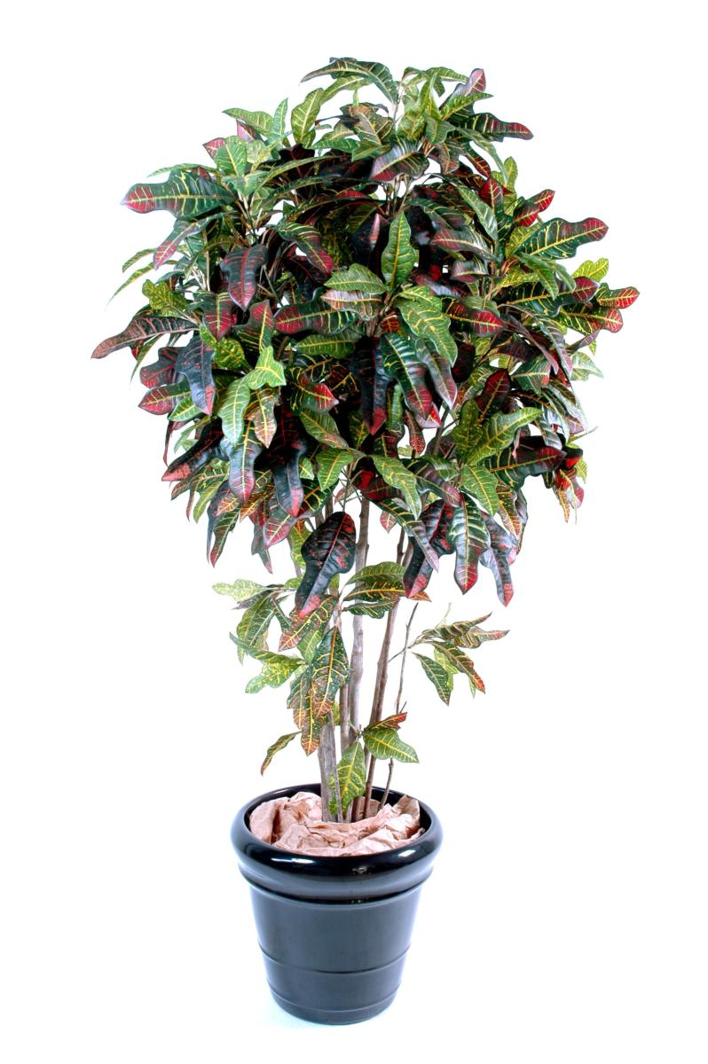 Arbre artificiel Croton - plante d'intérieur - H.150cm vert rouge jaune