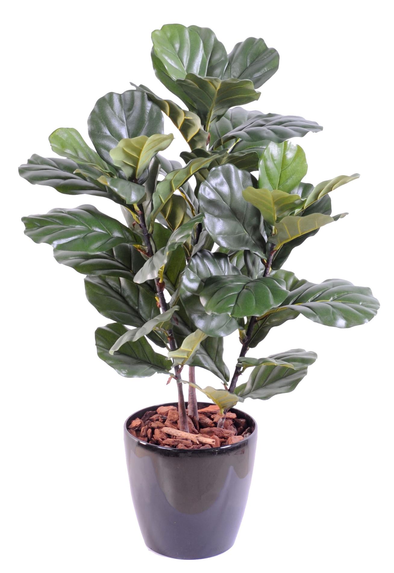 Arbre artificiel Ficus Lyrata - plante synthétique d'intérieur - H.90cm vert