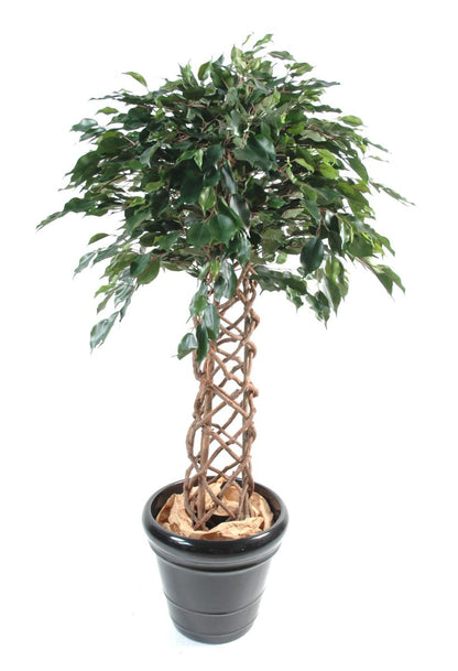 Arbre artificiel Ficus tronc cage - plante d'intérieur - H.140cm vert