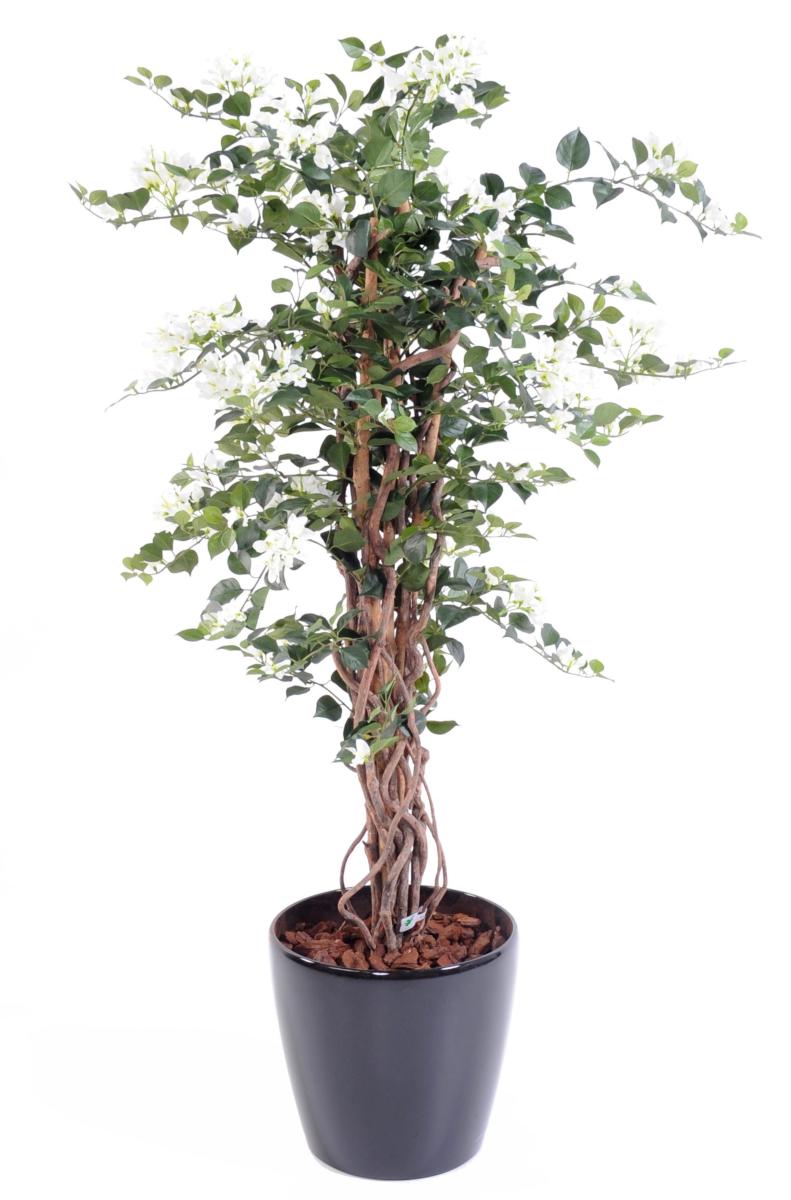 Arbre artificiel fleuri Bougainvillier - plante d'intérieur - H.150cm blanc