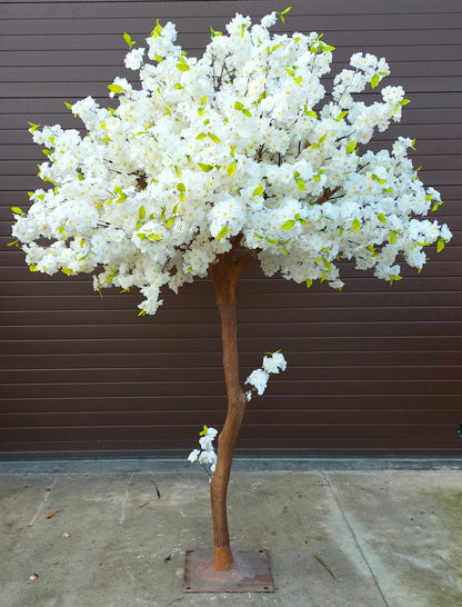 Arbre artificiel fleuri Cerisier du Japon - décoration d'intérieur - H.250cm blanc