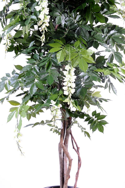 Arbre artificiel fleuri Glycine multi tree -plante d'intérieur - H.110cm blanc