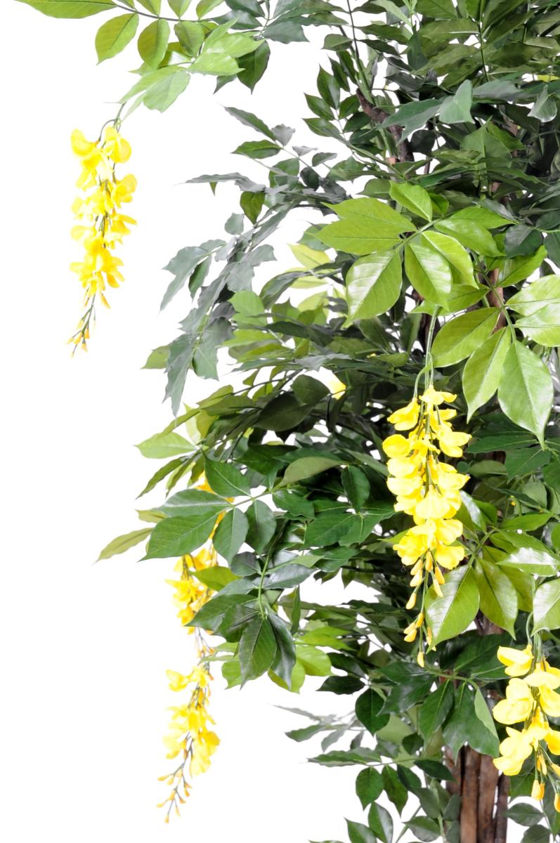 Arbre artificiel fleuri Glycine multi tree - plante d'intérieur - H.180cm jaune