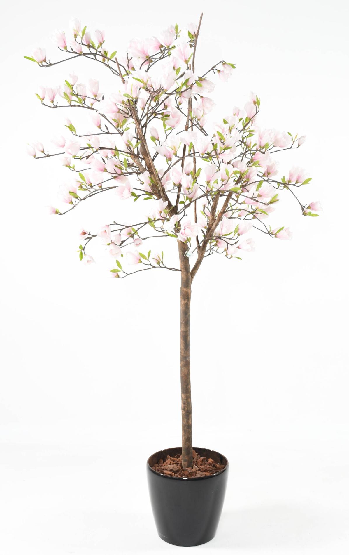 Arbre artificiel fleuri Magnolia Tulipier du Japon - plante d'intérieur - H.230cm blanc