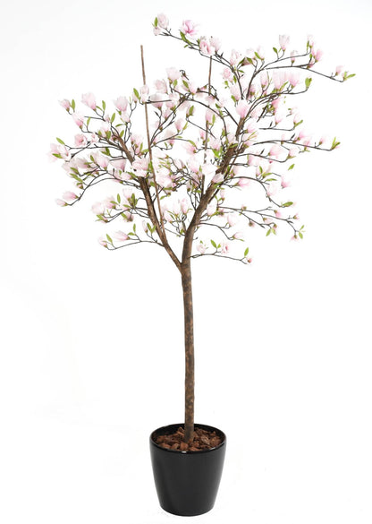 Arbre artificiel fleuri Magnolia Tulipier du Japon - plante d'intérieur - H.230cm blanc