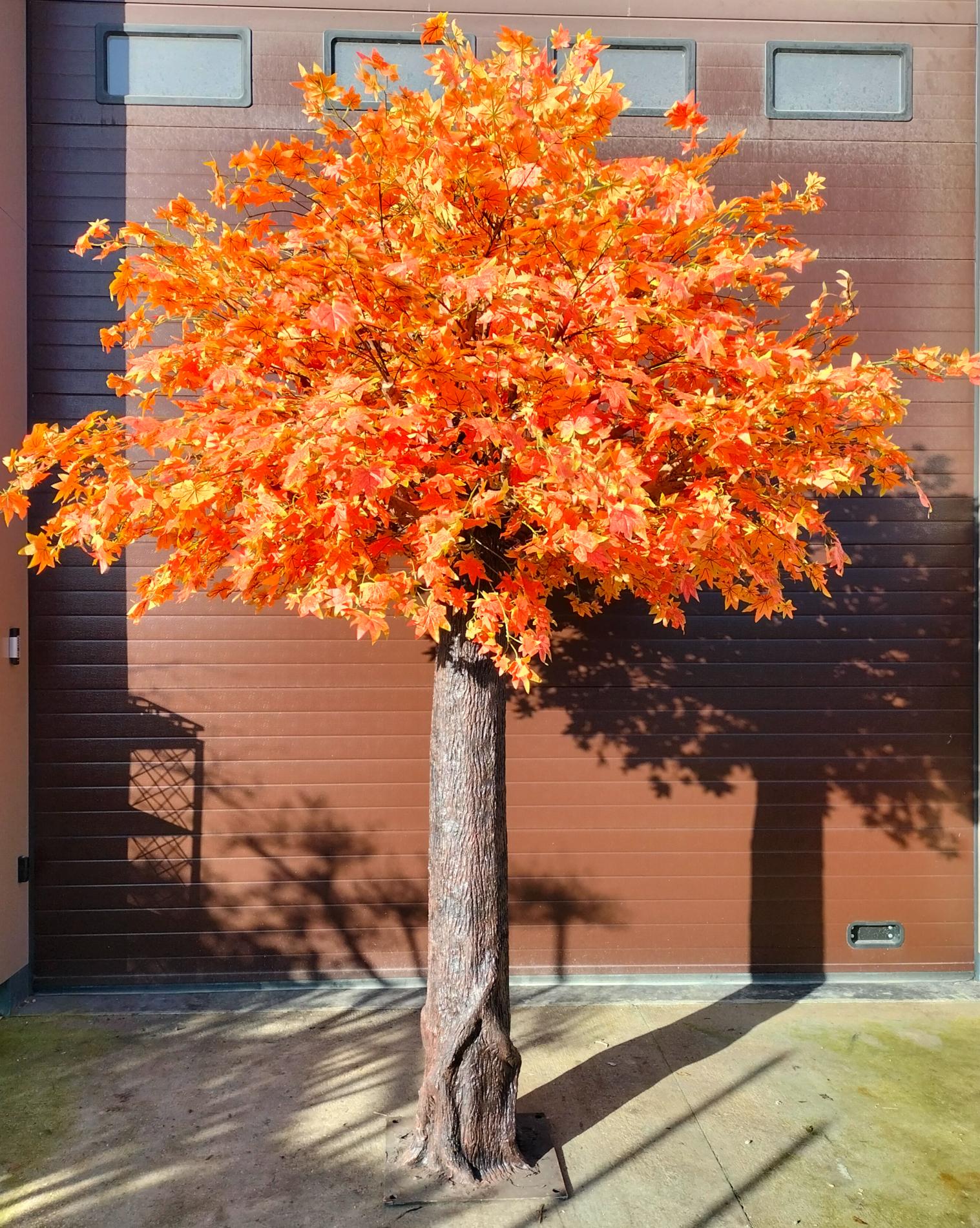 Arbre artificiel forestier Aralia Erable Luxe - décoration d'intérieur - H.300cm orange