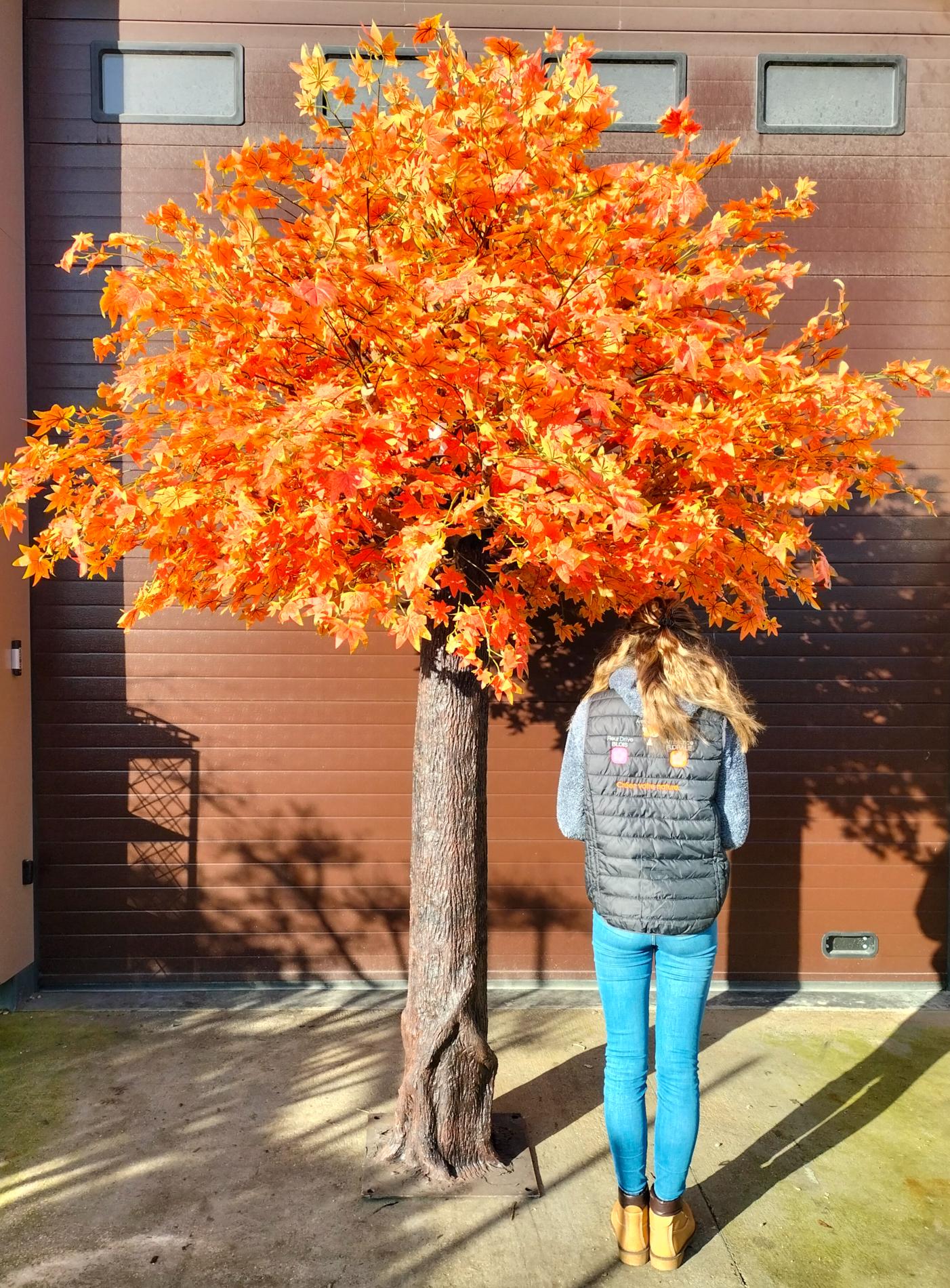 Arbre artificiel forestier Aralia Erable Luxe - décoration d'intérieur - H.300cm orange