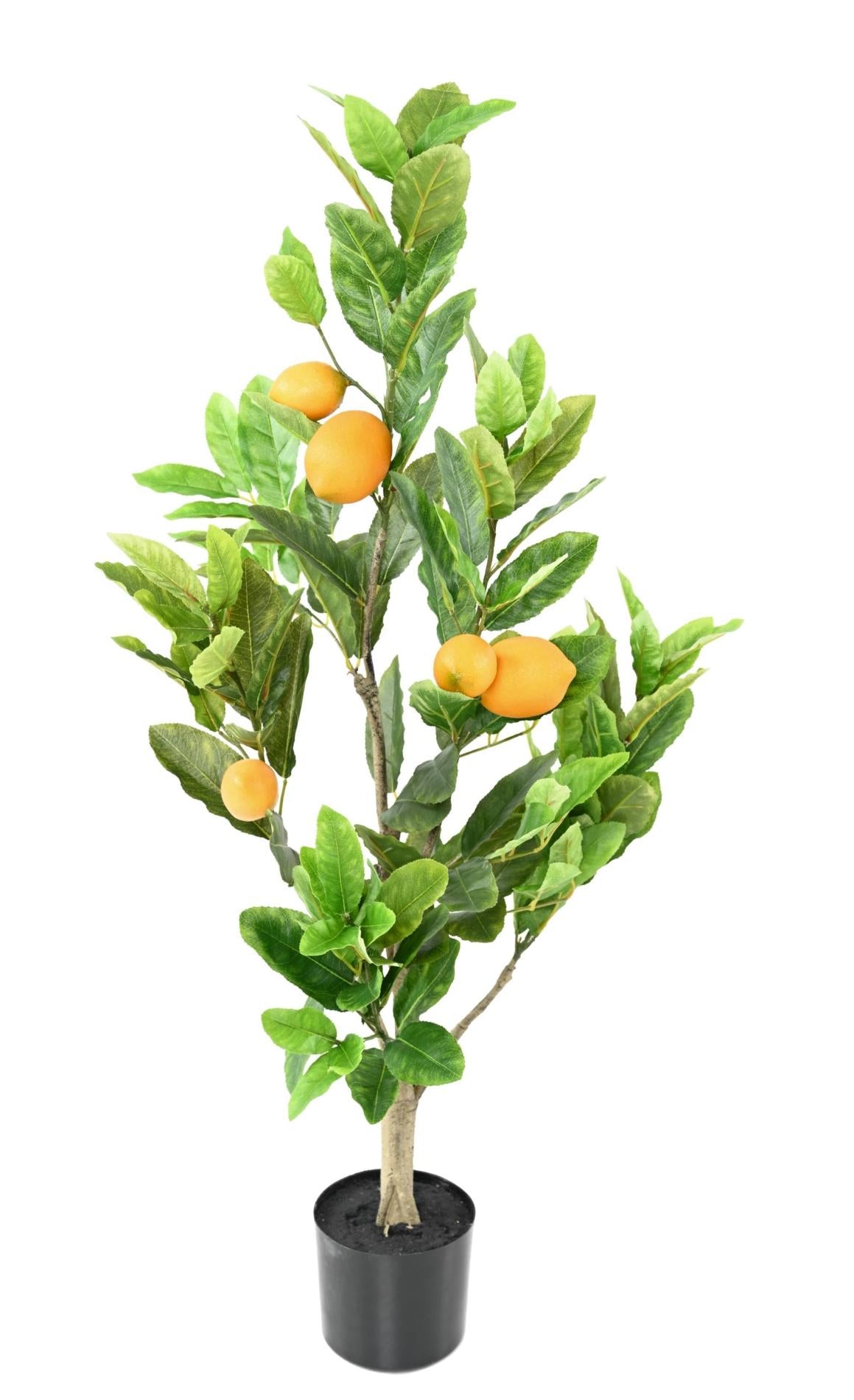 Arbre artificiel fruitier Citronnier en pot - plante d'intérieur - H.90cm vert jaune