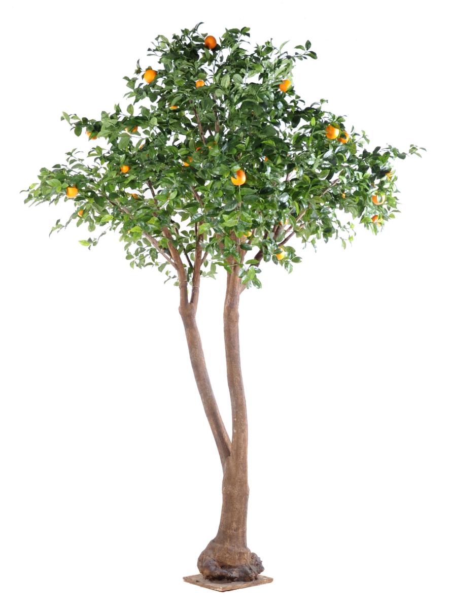 Arbre artificiel fruitier Oranger double - intérieur - H.340cm vert orange