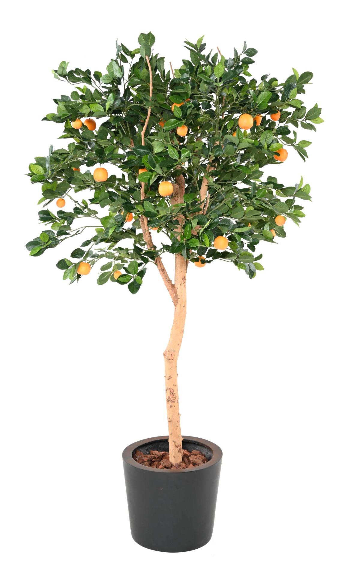 Arbre artificiel fruitier Oranger tête - décoration d'intérieur - H.185cm vert orange