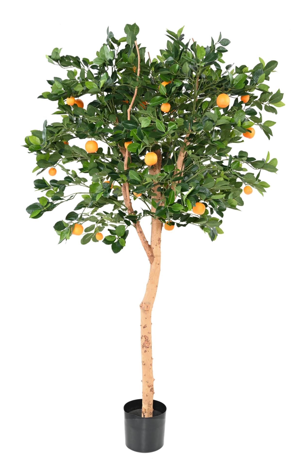 Arbre artificiel fruitier Oranger tête - décoration d'intérieur - H.185cm vert orange