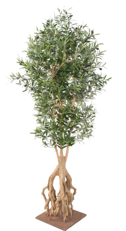 Arbre fruitier artificiel Olivier Root et olives - plante pour intérieur - H.175cm