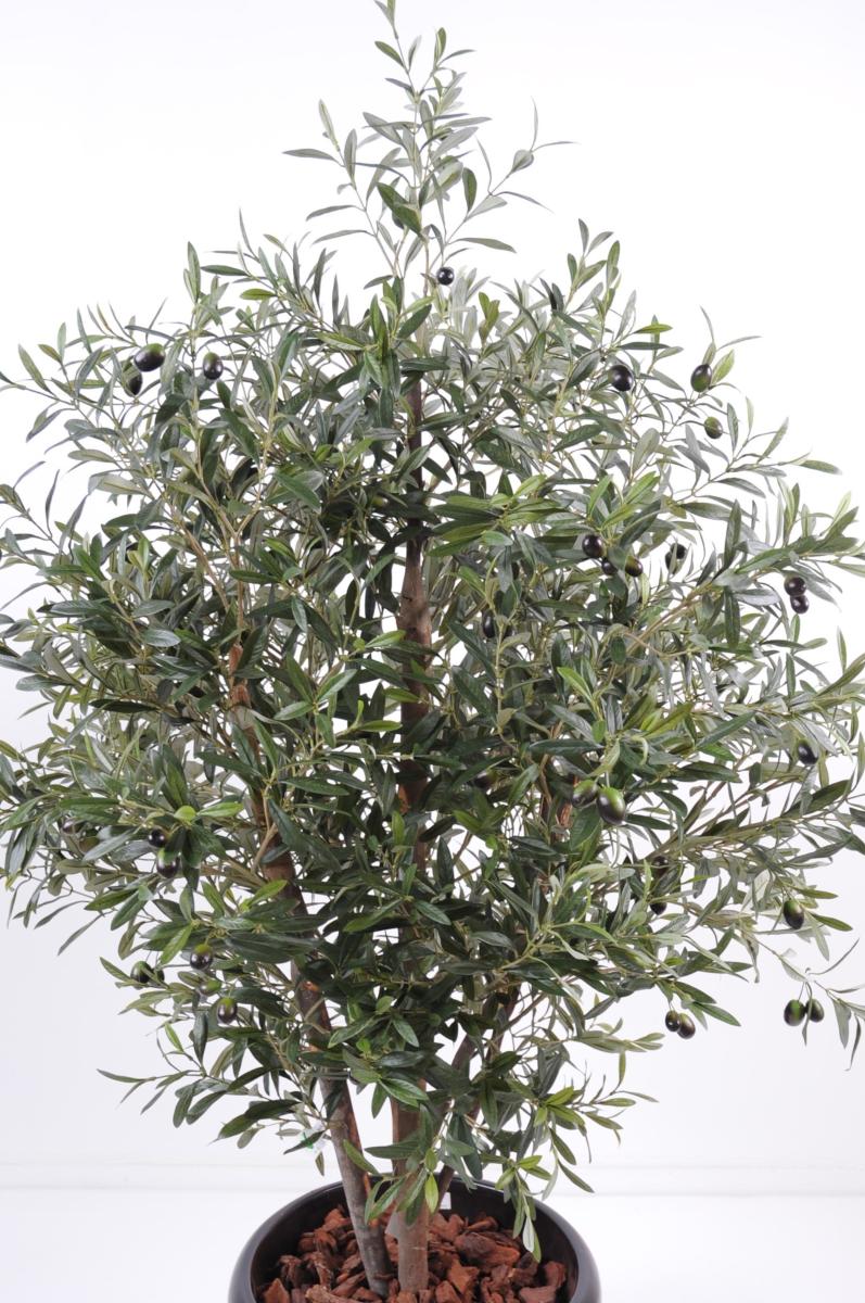 Arbre fruitier artificiel Olivier buisson et olives - plante pour intérieur - H.140cm