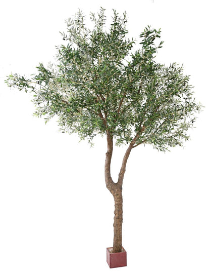 Arbre fruitier artificiel Olivier géant 2 têtes et olives - plante pour intérieur - H.350cm