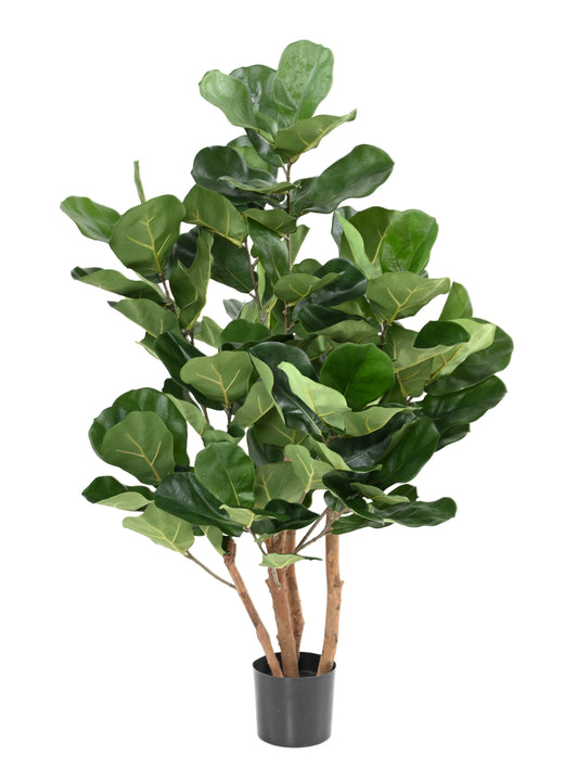 Arbre artificiel Lyrata buisson - ficus synthétique d'intérieur - H.105cm vert