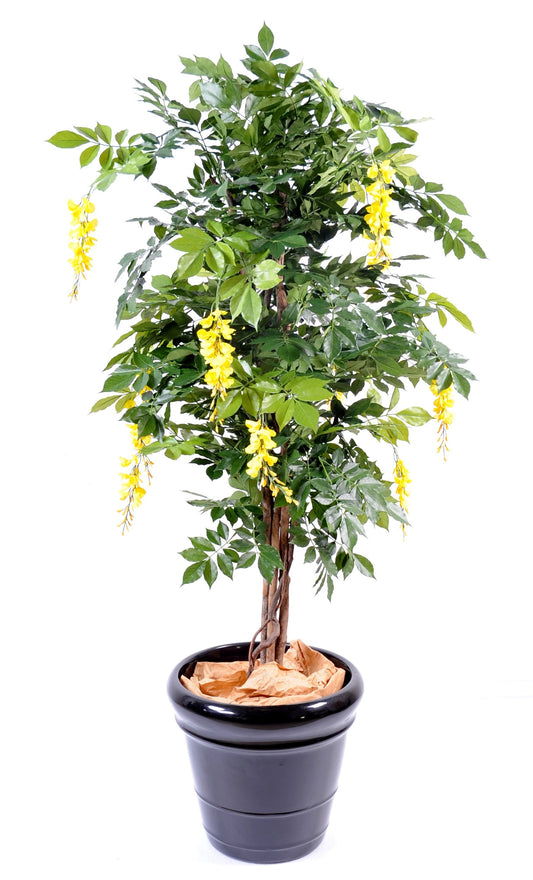 Arbre artificiel fleuri Glycine multi tree - plante d'intérieur - H.180cm jaune