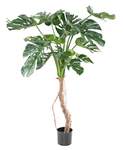 Arbre artificiel tropical Philodendron Monstera - plante d'intérieur - H.130cm