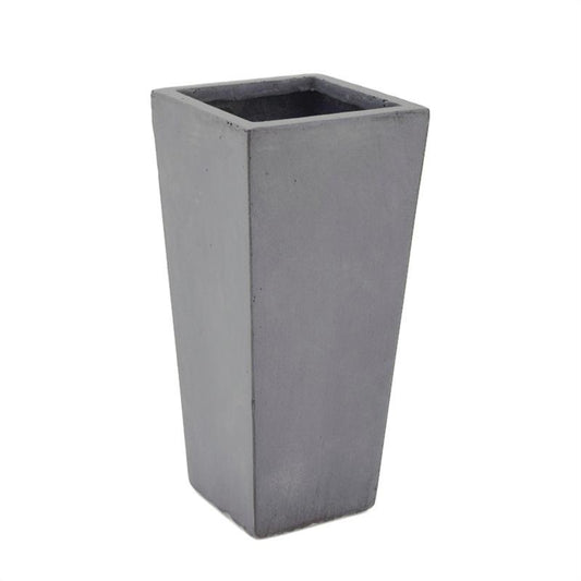 Bac pour fleur carré conique haut - intérieur extérieur balcon - H.90 x 40cm gris Fiberstone