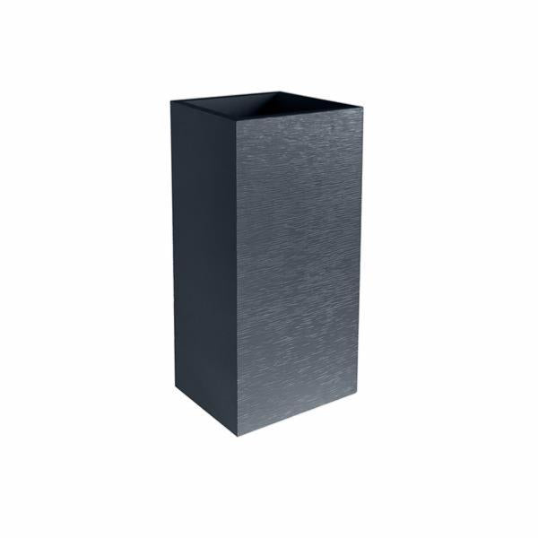 Bac pour fleur carré haut Graphit - intérieur extérieur - L.39,5 x H.80 Anthracite EDA PLASTIQUES