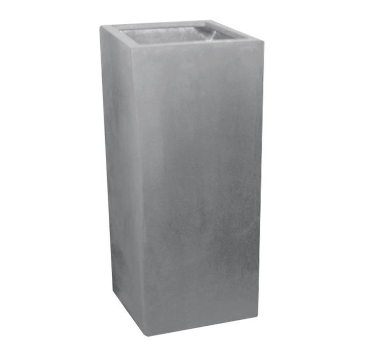 Bac pour fleur cube haut intérieur / extérieur H.100x44cm gris Fiberstone