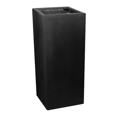 Bac pour fleur cube haut intérieur/extérieur H.80x40cm noir Fiberstone