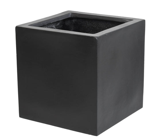 Pot pour fleur bac cube intérieur/extérieur H.30cm noir Fiberstone