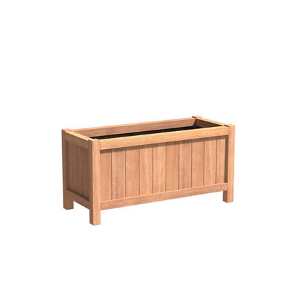 Bac pour fleur jardinière bois exotique Valencia - extérieur - L.120xH.60cm