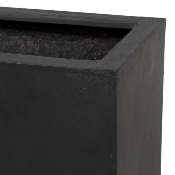 Bac pour fleur muret intérieur/extérieur/balcon L.80 x H.79cm noir Fiberstone