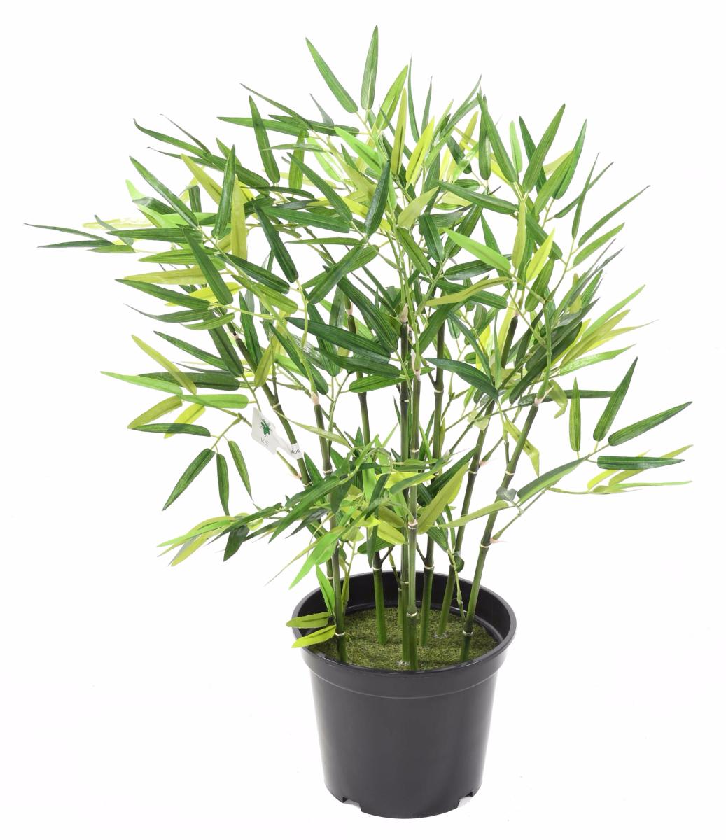 Bambou artificiel arbuste cannes vertes - plante d'intérieur - H.60cm vert