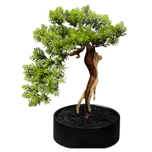 Bonsaï Thuya artificiel en pot - plante synthétique pour intérieur - H.30cm