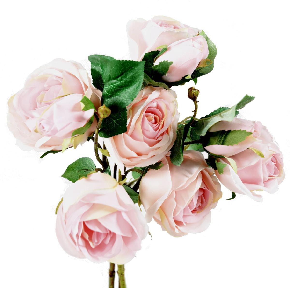 Bouquet artificiel 6 fleurs roses - décoration d'intérieur - H.45cm rose clair