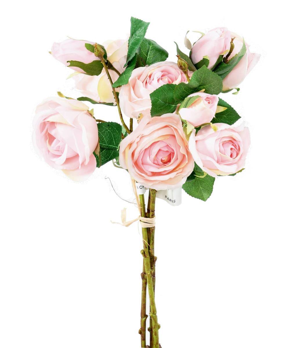 Bouquet artificiel 6 fleurs roses - décoration d'intérieur - H.45cm rose clair